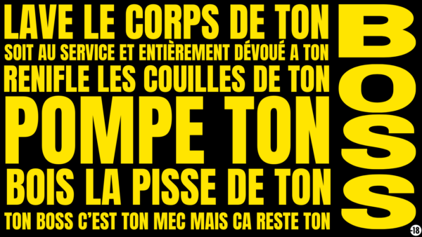 Tu vas sniffer la puissante odeur des couilles de ton mec...euh non de ton boss ! (12min27)