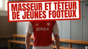 Embrasse les couilles du jeune footeux et tu pourras t'empaler