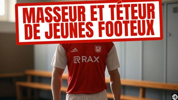 Embrasse les couilles du jeune footeux et tu pourras t'empaler