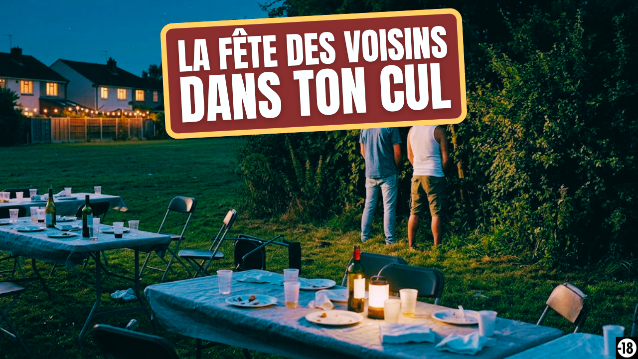 Ton voisin hétéro un peu bourré va vouloir frotter son sexe dans ta raie a l’abri des regards a la fin de la fête.