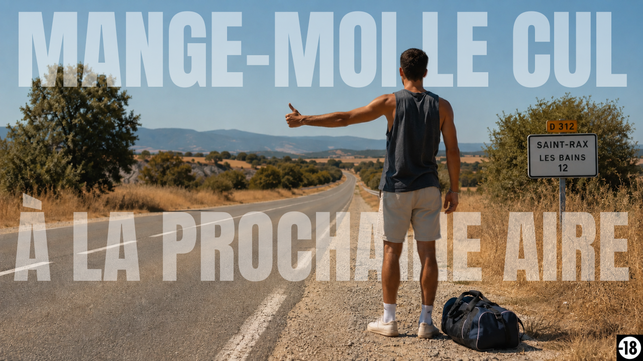Le bg hétéro très curieux que tu as pris en stop va vouloir te prendre par derrière quand il va sentir ta langue rentrer dans son trou